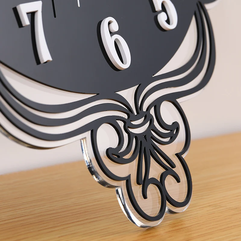 

Original Swingable Black Wall Clocks Flower Decorative Wall Clock Modern Design Living Room Home Decor Free Shining BB50W