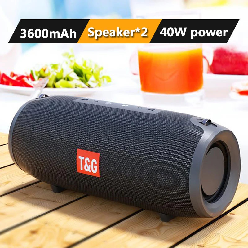 Портативная Беспроводная стереогарнитура высокой мощности 40 Вт TG118 с Bluetooth и