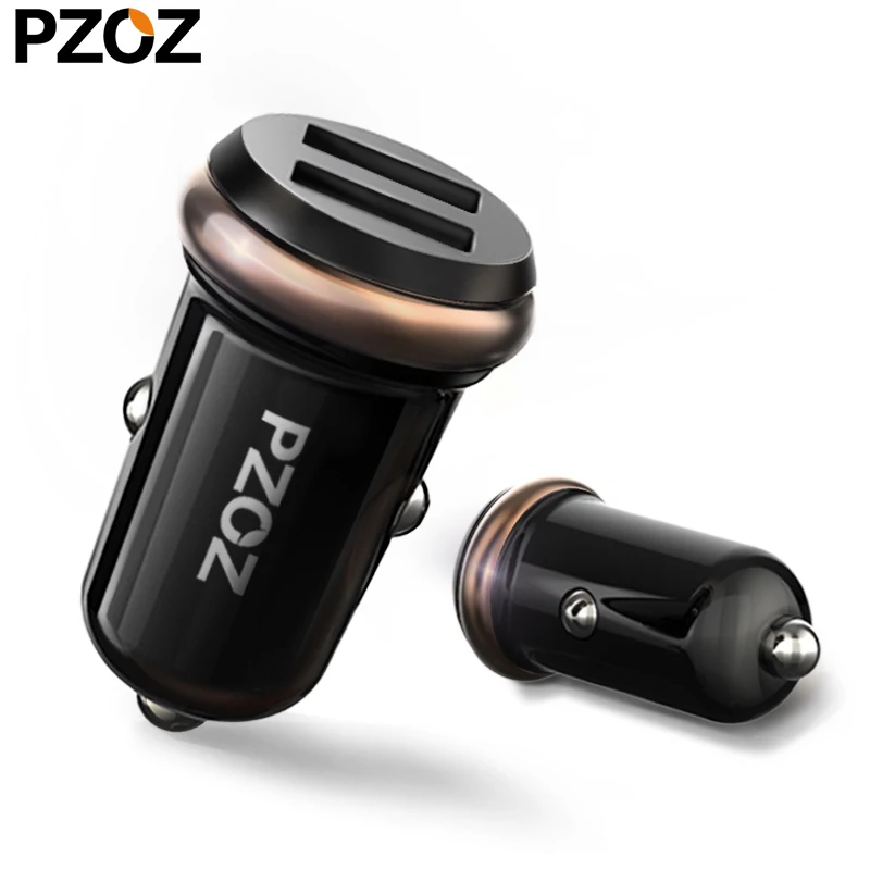 PZOZ USB Автомобильное зарядное устройство Быстрая зарядка 3.1a двойное автомобильное зарядное устройство мини автомобиль-Стайлинг 2 порта Usb быстрая зарядка для мобильного телефона в автомобиле