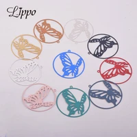 50pcs ab4994 30mm flying butterfly charm filigree animal butterflies pendant connector metal brass jewelry earring findings