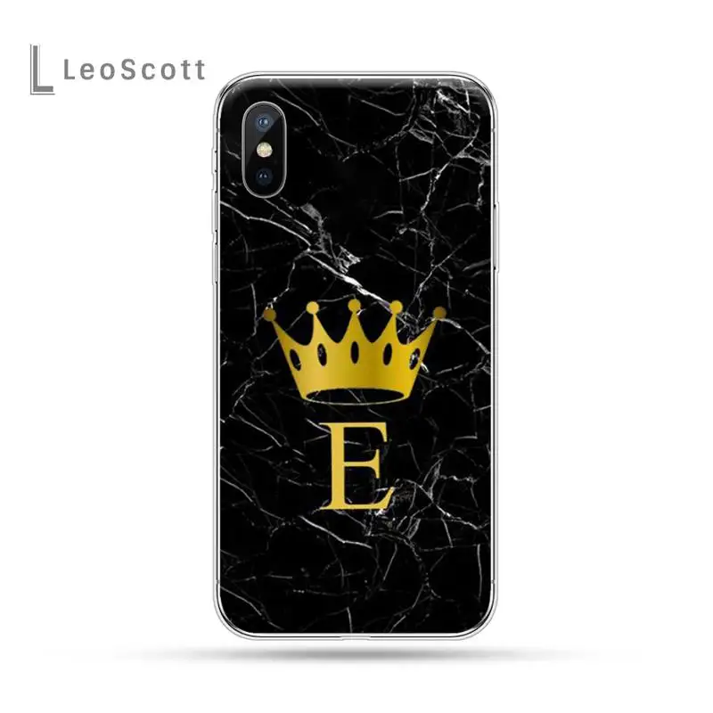 

Marble initials crown Phone Case For iphone 12 5 5s 5c se 6 6s 7 8 plus x xs xr 11 pro max