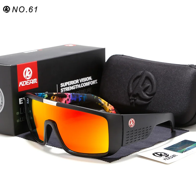Мужские и женские спортивные очки KDEAM поляризационные солнцезащитные с