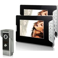 7 inch video door phone doorbell intercom kit 1 camera 2 monitor night vision with 700tvl camera
