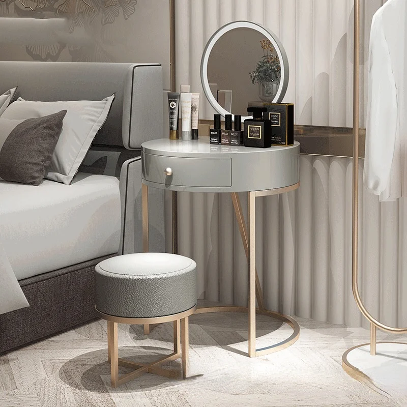 

Nordic light luxury dressing table small storage cabinet net red ins wind bedroom dressing table simple dressing table