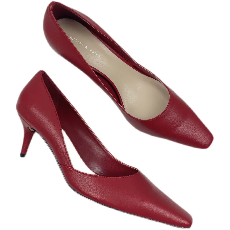 

High Heels Pointed Toe Bridal Shoes Slip On Work Dress Professional Sandals Ladies Soft Bottom Shallow Mouth Lace-Up Spikes Blac