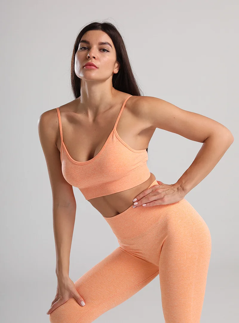 Бесшовные модные ночной Светильник тренировки фитнес из двух частей с высокой