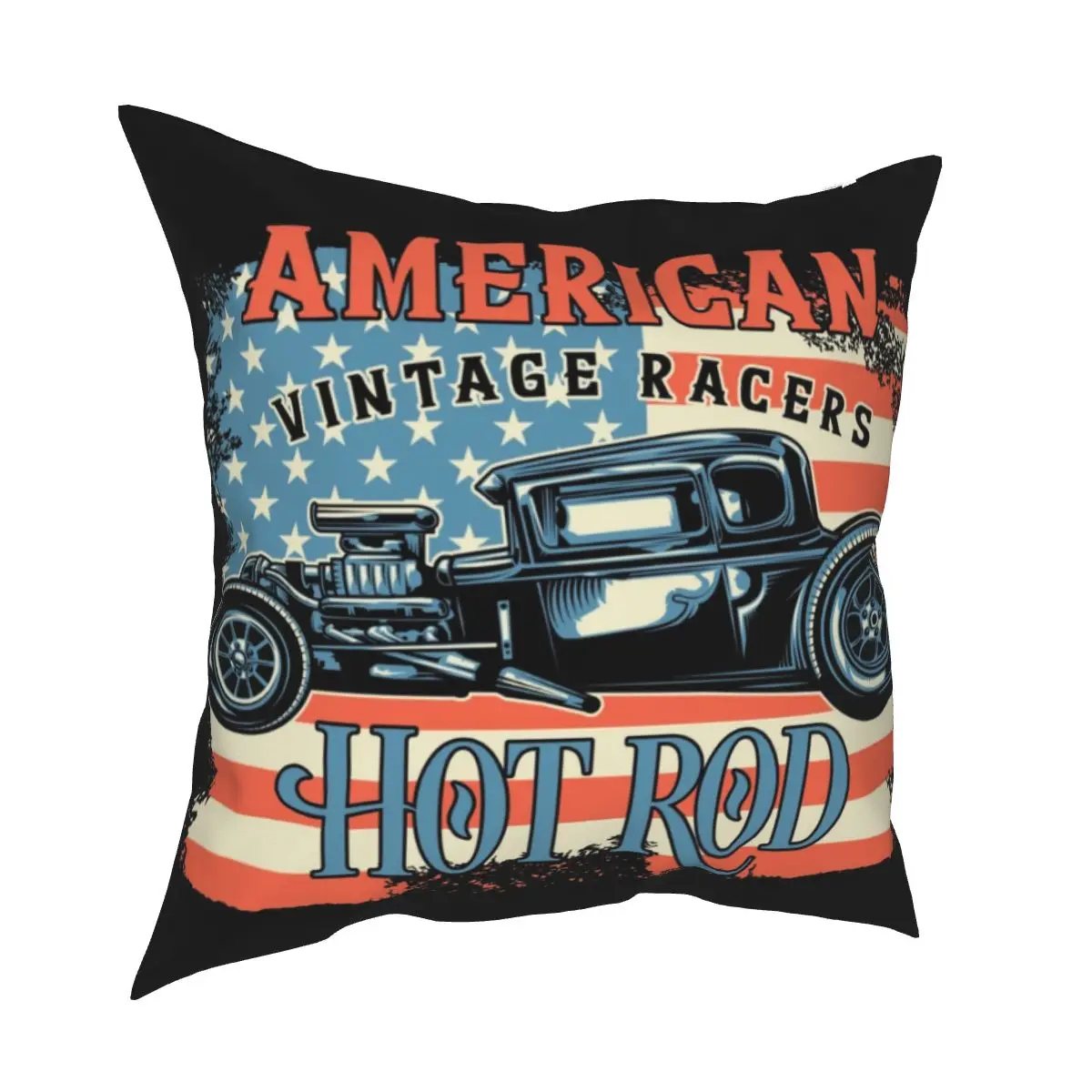 

American Hot Rod Classic Pillow Case Old Style Vintage Muscle Car Cushion Covers Decor Throw Pillow Case Cover for Home 40*40cm