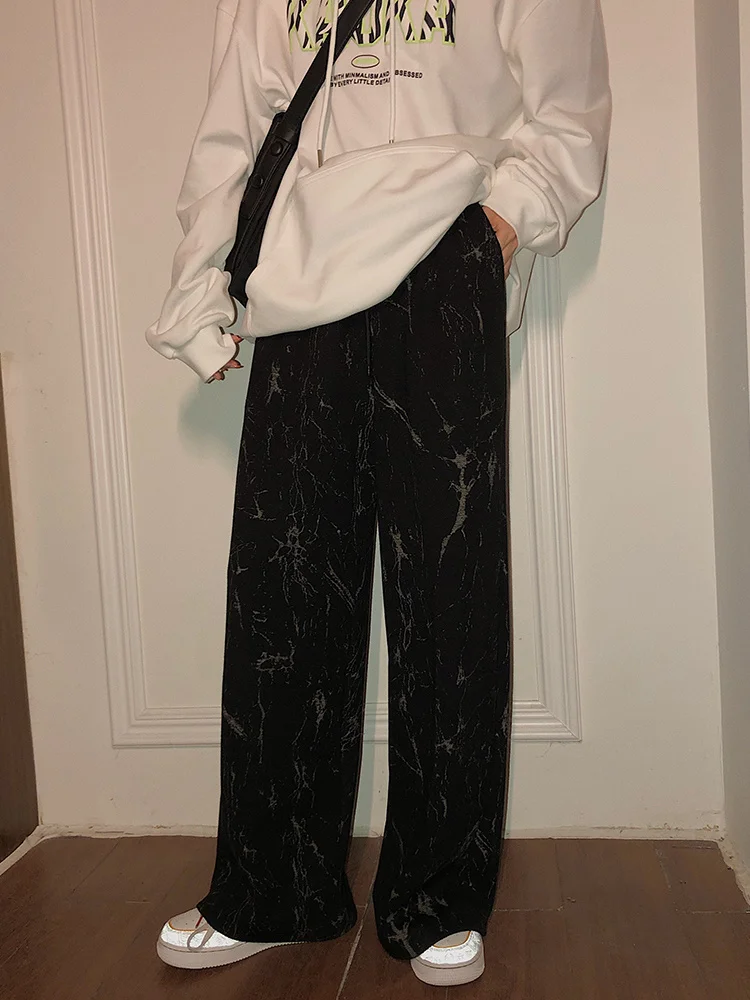 Черные женские свободные брюки с высокой талией на осень | Женская одежда