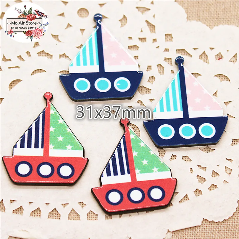 

10pcs Resin planar kawaii sailing flat back Art Decoration Charm Craft DIY hair bow center accessories