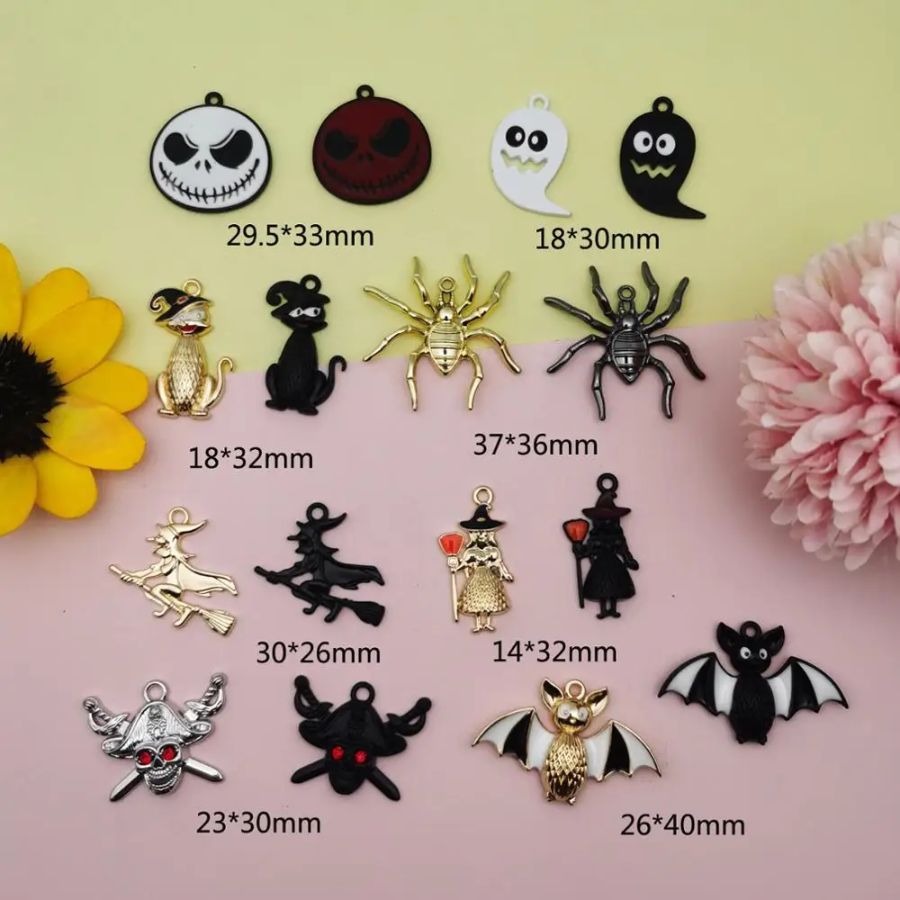 10 шт./лот эмалевые украшения на Хэллоуин Подвеска для изготовления ювелирных