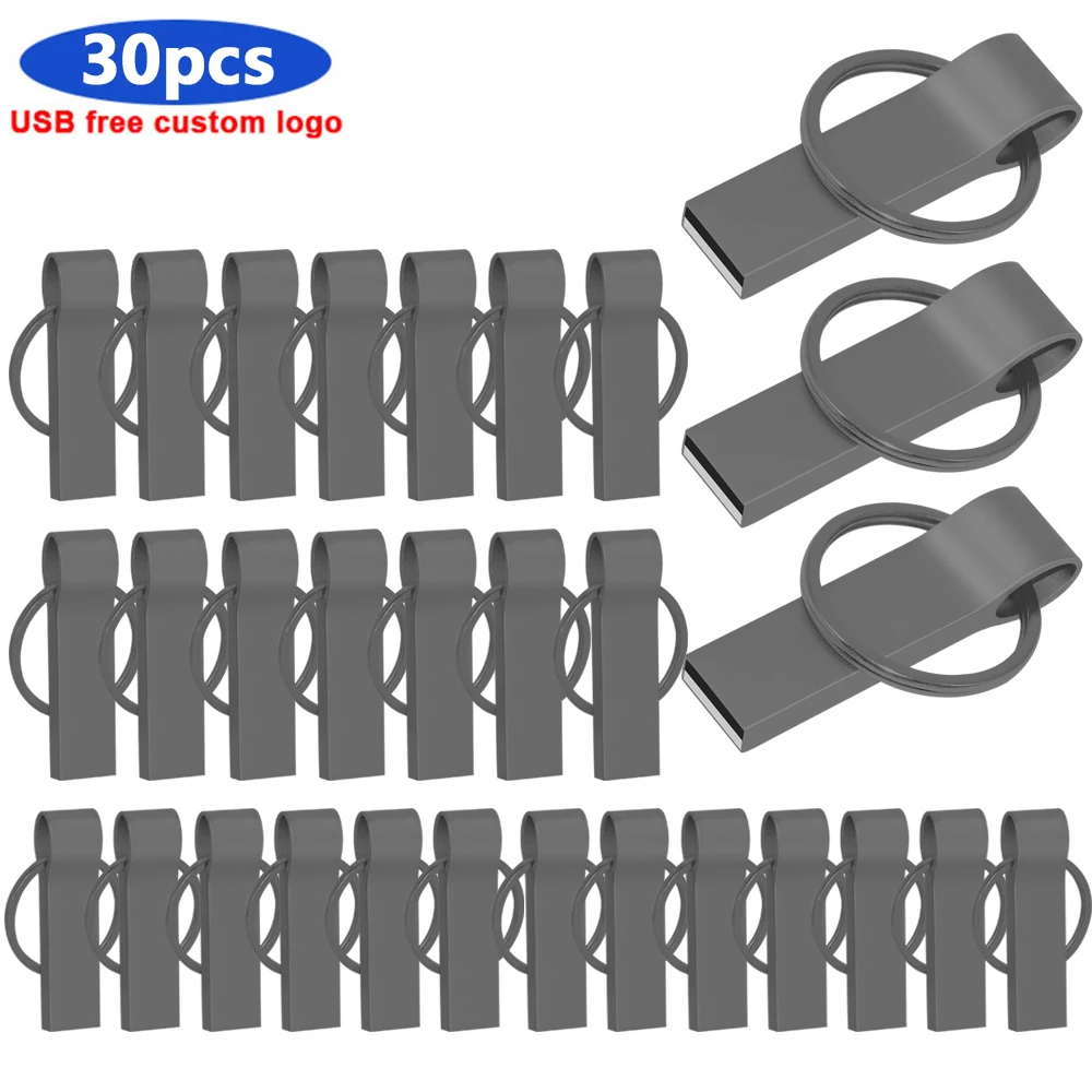 bulk 30pcs free Custom logo Waterproof Pen drive Metal USB Flash Drive 4GB 8GB 16GB 64GB usb stick Pen Drive USB 2.0 Memory