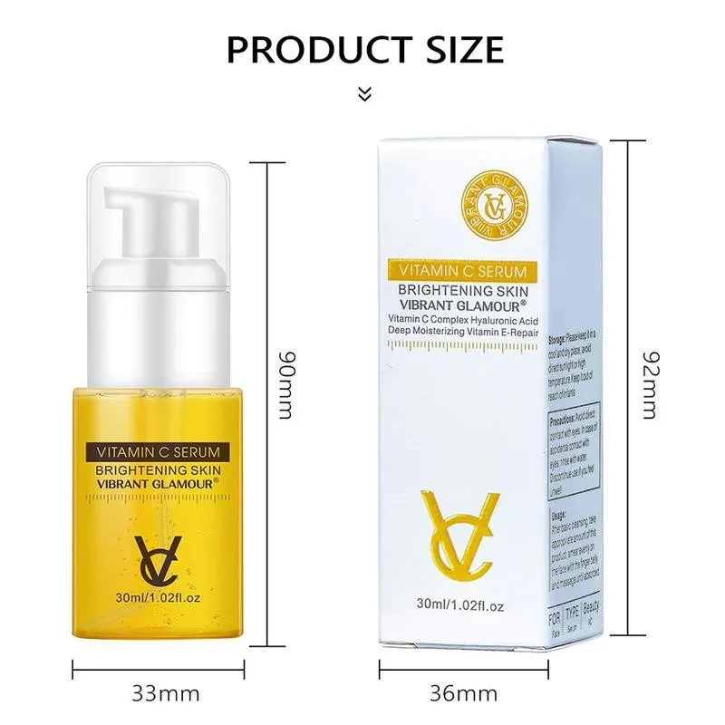 

1pcs Serum Vitamin C Face Serum Moisturizing Whitening Brighten Anti-aging Anti Fades Fine Lines Skin Care