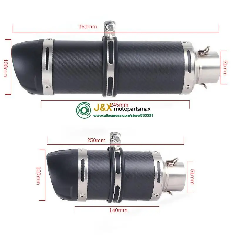 

MT09 FZ09 Motorcycle carbon fiber Exhaust muffler contact pipe + exhaust Full System For yamaha FZ-09 MT-09 FZ MT 09 2014-2019