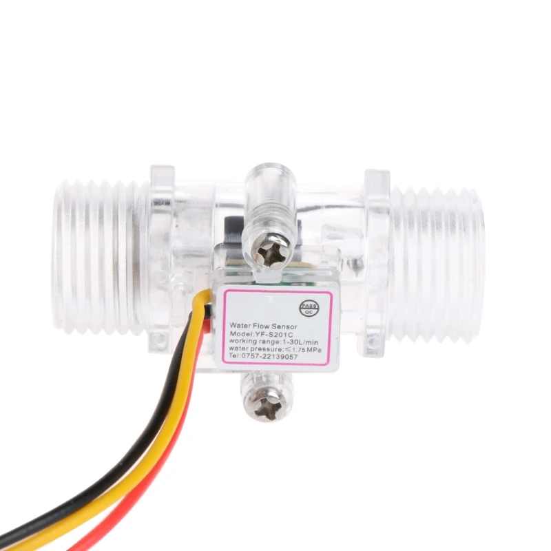

Water Flow Sensor Switch G1/2" Hall Effect Meter Control DC 5-15V
