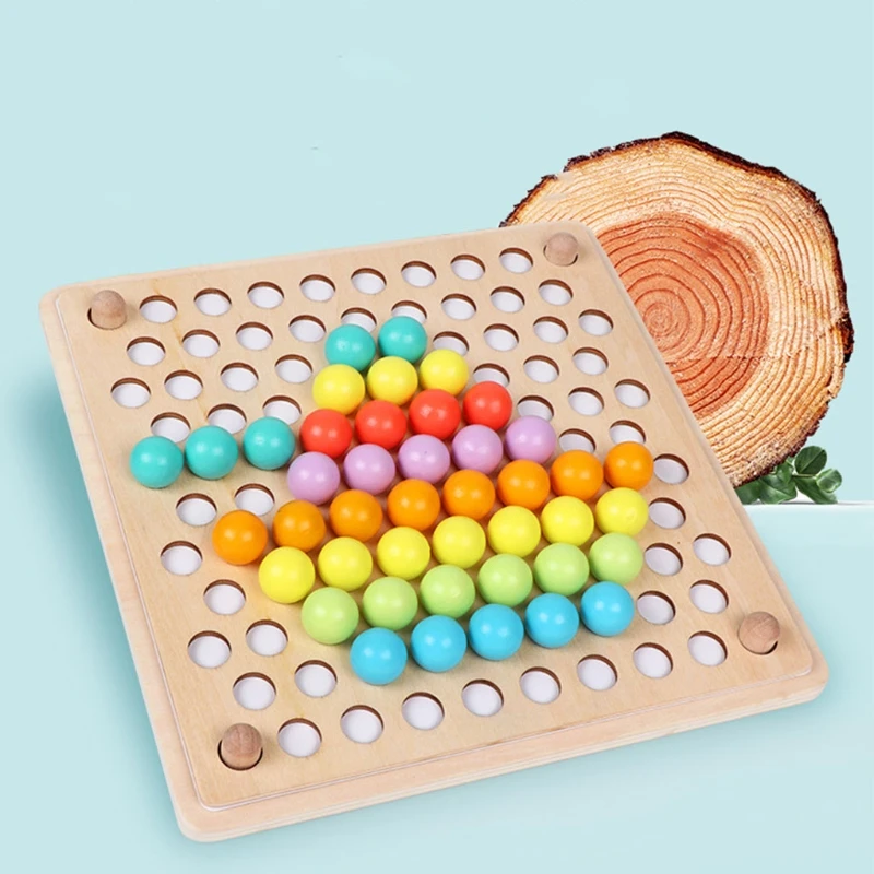 

Wooden Peg Board Bead Game, Counting and Sorting Toys for Toddlers, Montessori Educational Toys, Number Shape Puzzle H055