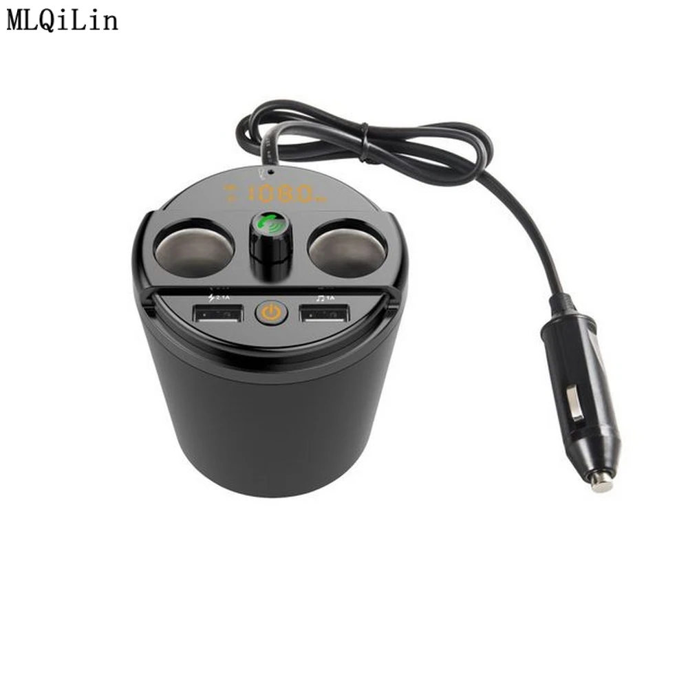 Multifunctional Car mp3 Bluetooth Player Cup FM Transmitter Universal Dual USB Charger For Phone |