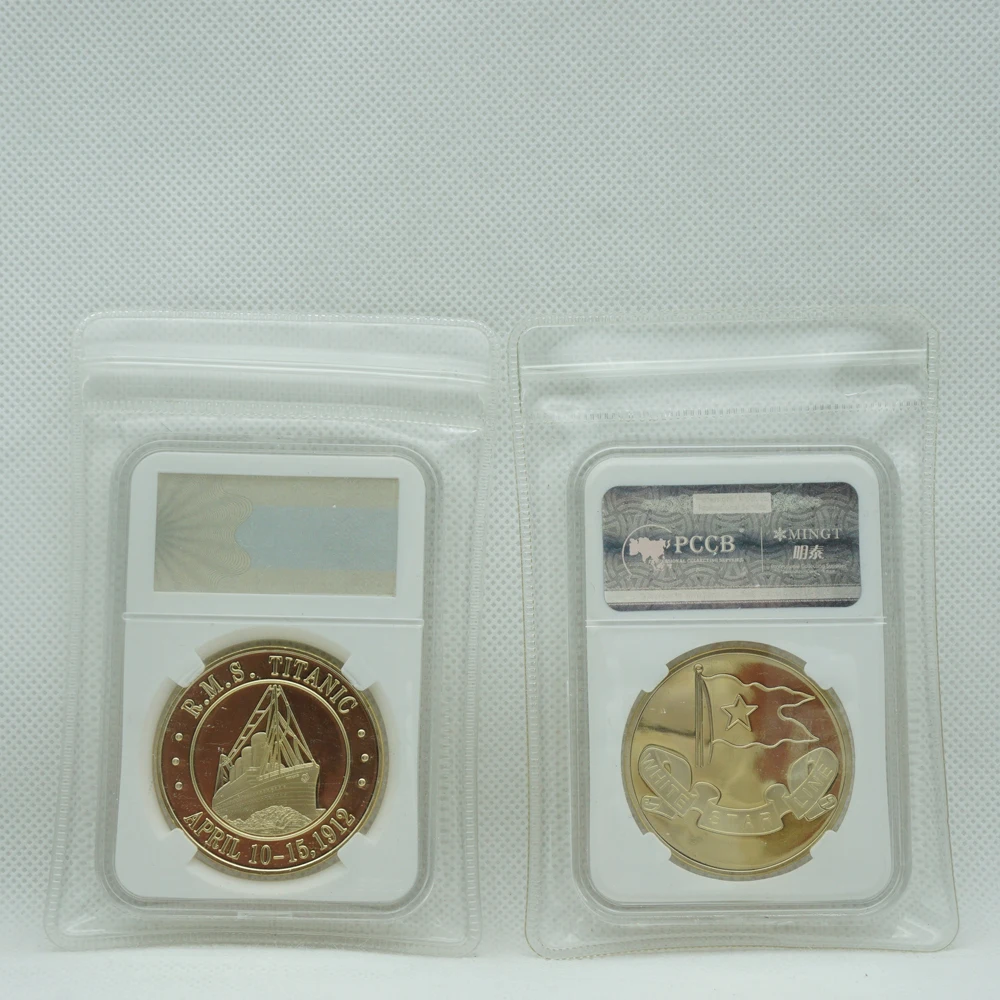 Canada American Coin 1912 Titanic Ship In Memory Of Rms Victims 1OZ Gold 999 Commemorative Bar/Coin Collection with PCCB Case