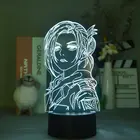 3D ночной Светильник плагин для косплея по аниме атака на Титанов (Энни Leonhart Bluetooth база украшения комнаты подростка Светодиодный точечный светильник s Детский подарок