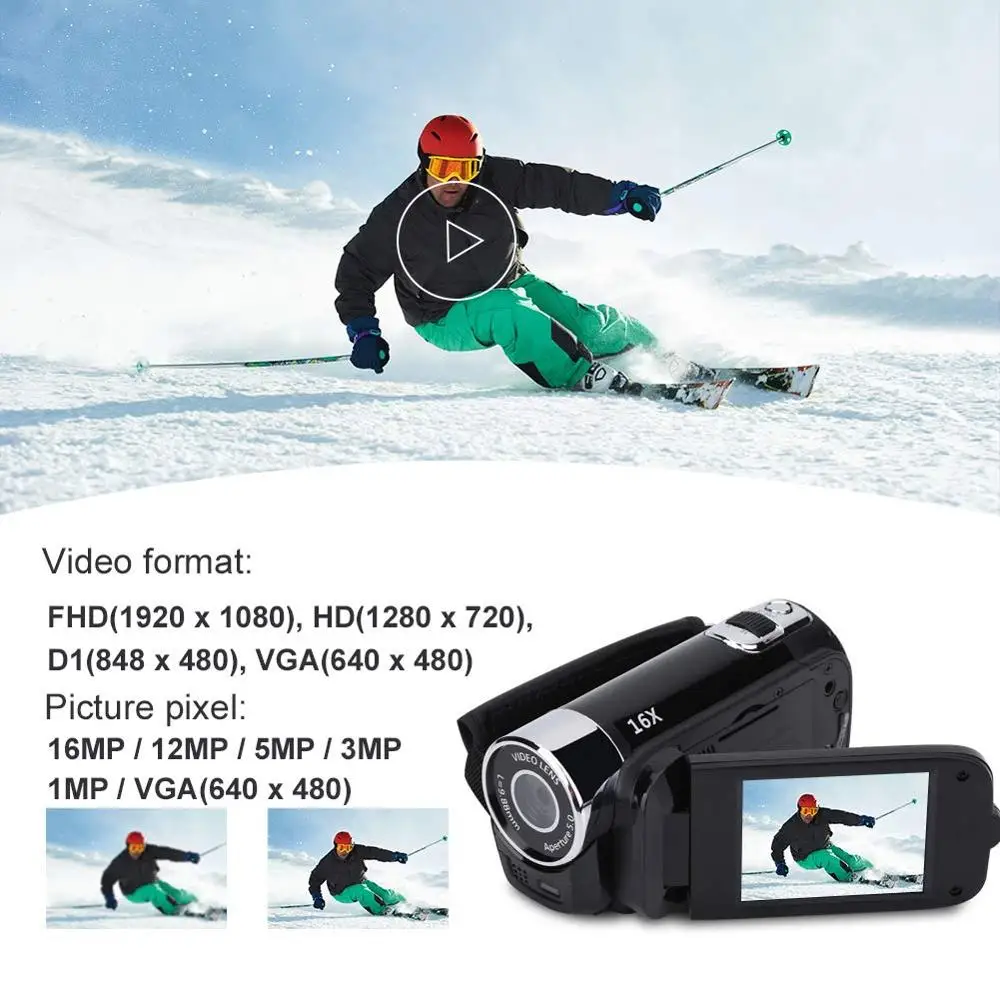 Цифровые видеокамеры DV HD 1080P вращающийся экран Профессиональные камеры подарки