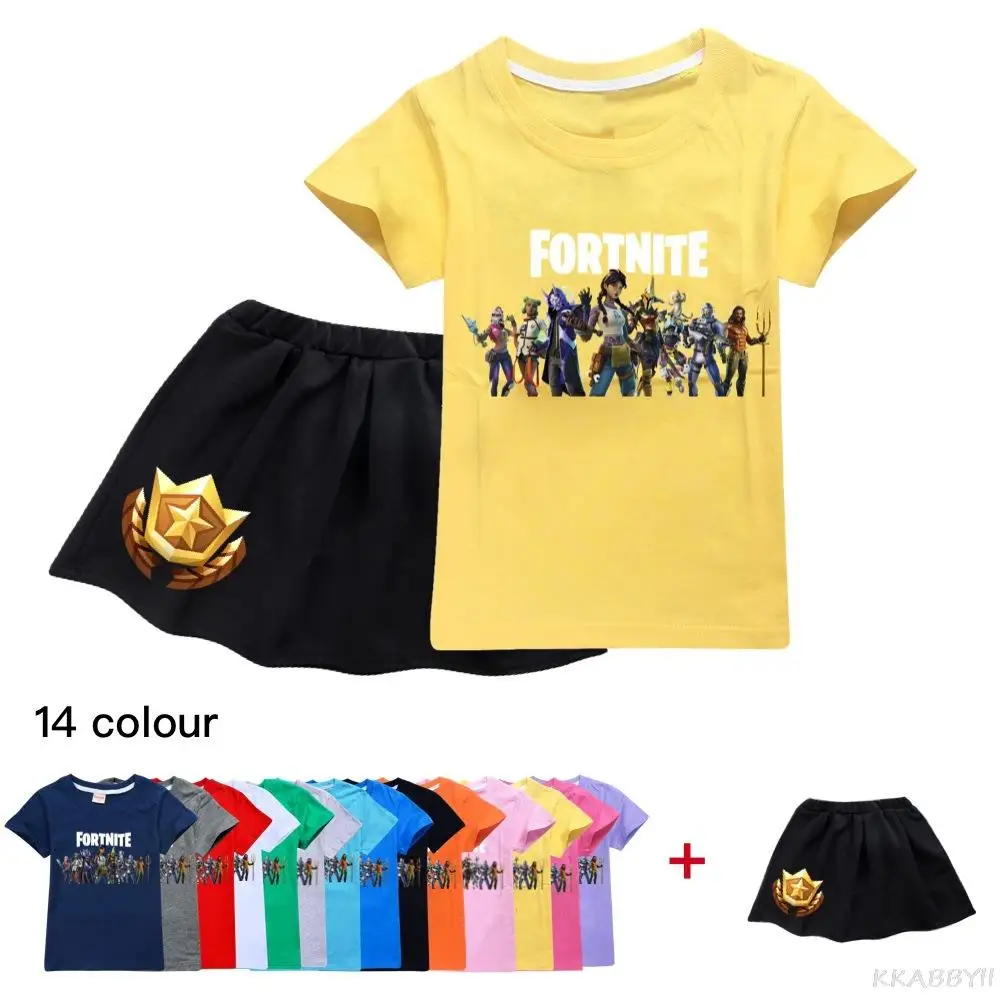 Комплект детской одежды Fortnites для девочек с героями мультфильмов рубашка