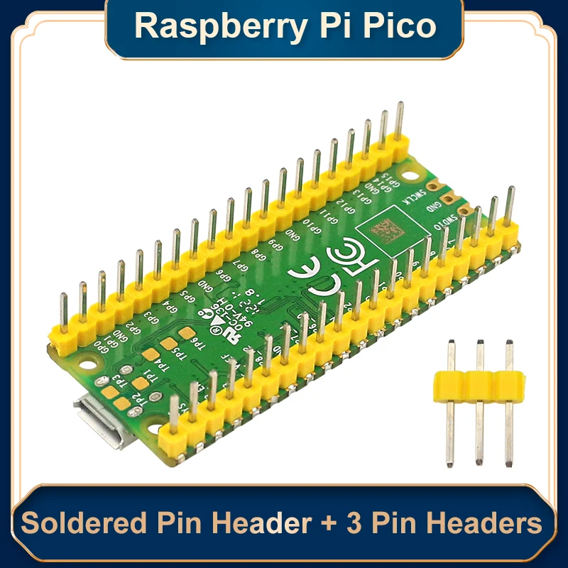 Raspberry Pi Pico контактный разъем для платы предварительно припаянный двухъядерный