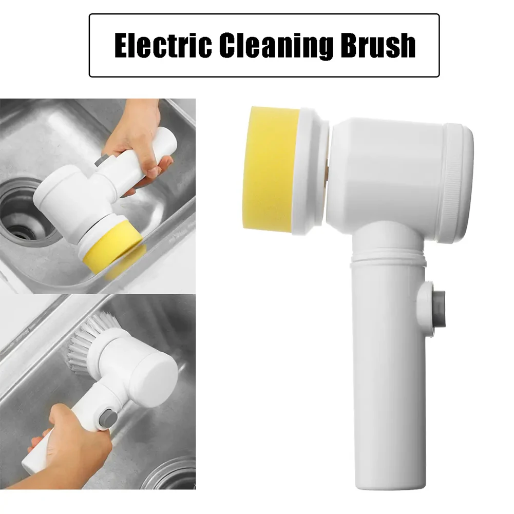 

5 in 1 Handheld Electric Cleaning Brush Set Grill Brush Handle Cleaning Brushes for Cleaning Tiles Sinks Home Wash Basins
