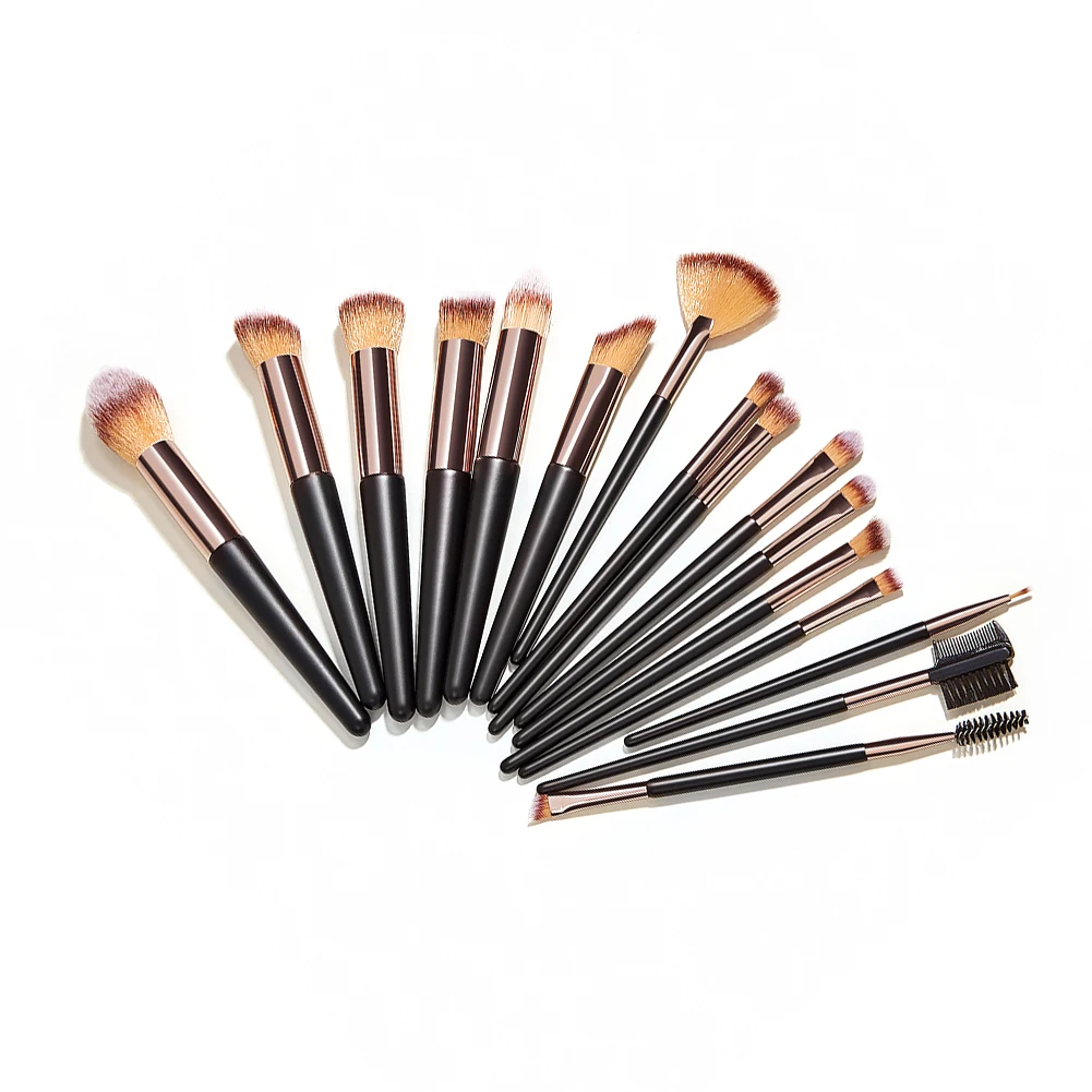 16Pcs Makeup Brushes Set with Wood Handle Powder Eye Shadow Lip Blending Beauty Makeup Brush Cosmetic Tool Sets