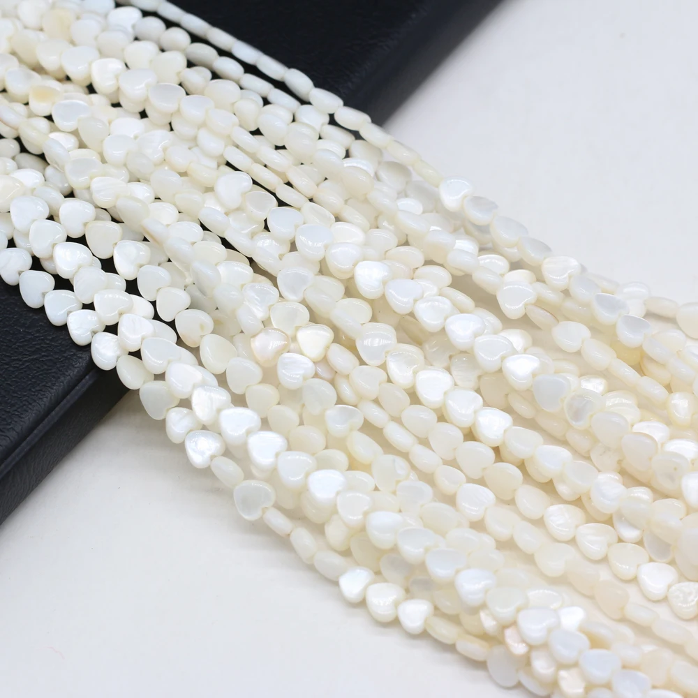 

Natural shell beads mother of pearl heart shape loose spacer shell beaded for jewelry making DIY necklace bracelet accessories