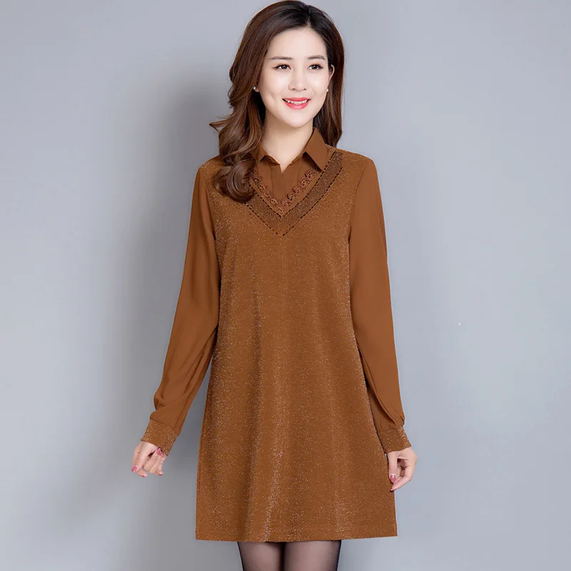 Весна 2020 осеннее платье плюс размер платья черное рубашка с длинным рукавом