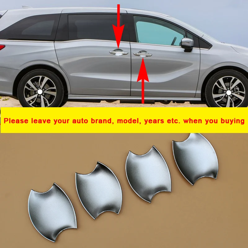 

Matte Chrome Exterior Door Bowl Cup Cover Around Mouldings Trims For Honda Odyssey 2018-2020 Car Auto Vehicle Accessories
