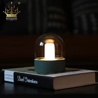 usb rechargeable vintage glass night light retro nostalgic desktop bulb 2 light colors dimmable breathing night lamps with timer
