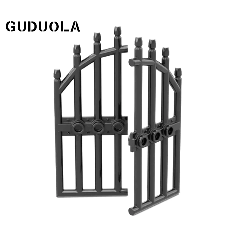 Guduola-Puerta de bloque de construcci&oacute;n arqueada con barras, 1x4x9, 42448, ladrillo especial, MOC, juguetes educativos de construcci&oacute;n, 10 unids/lote-1