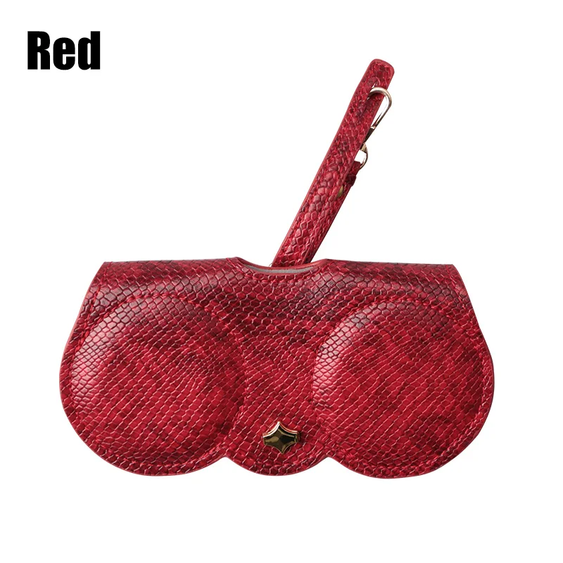 Red Cases SOOLALA футляр для солнцезащитных очков со змеиным узором из искусственной кожи многофункциональный чехол для солнцезащитных очков Чехол для очков для женщин - Цвет: Red Cases