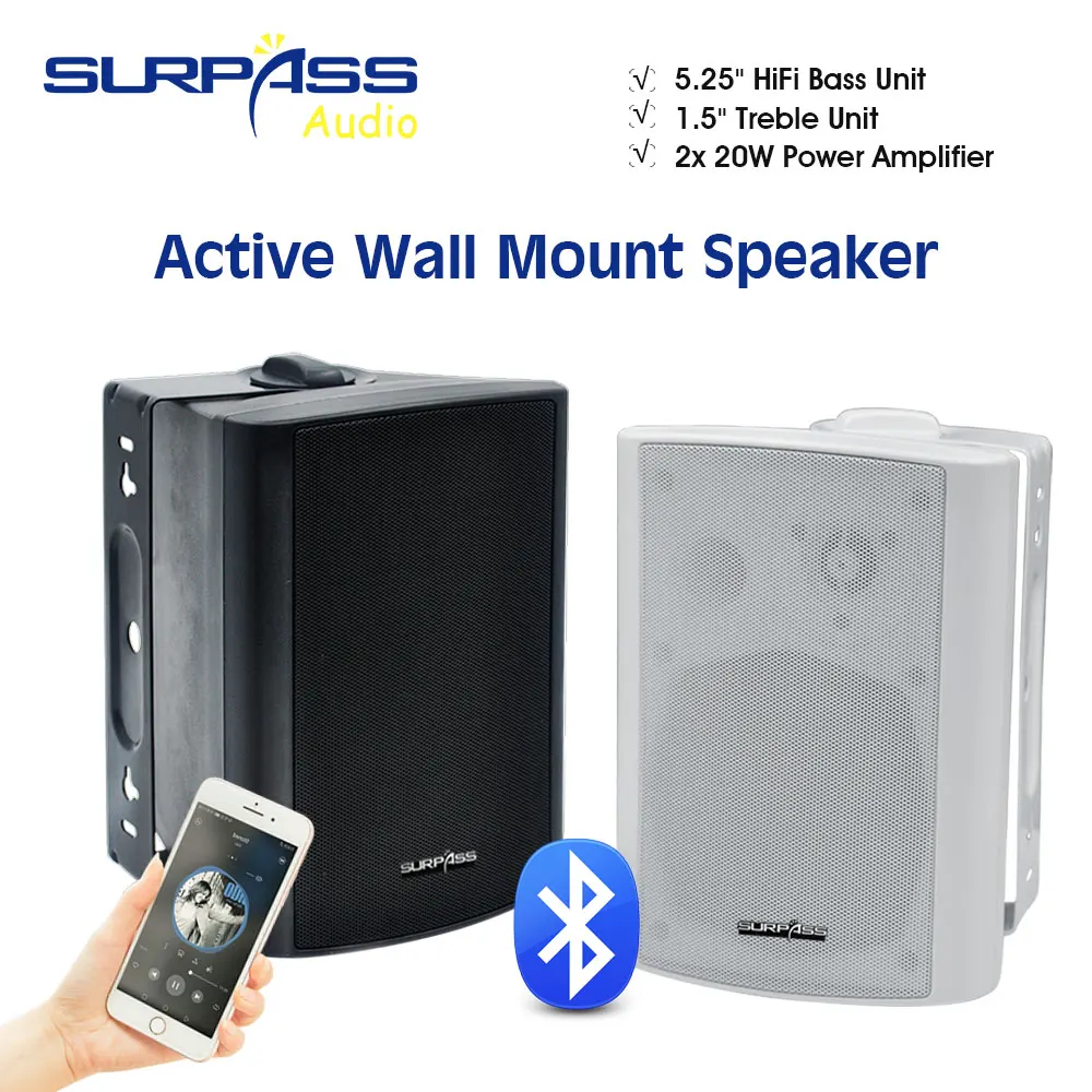 Одна пара настенных Bluetooth динамиков из АБС пластика для - Цена: 9 075,69 руб.