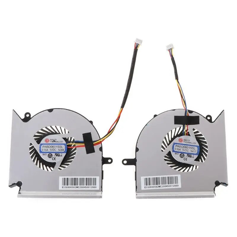 

1Pair Laptop Cooling Fan Cooler Replacement for MSI GE63VR MS-16P1 GE73VR MS-17C1 CPU and GPU Fan PAAD060105SL N383 N384