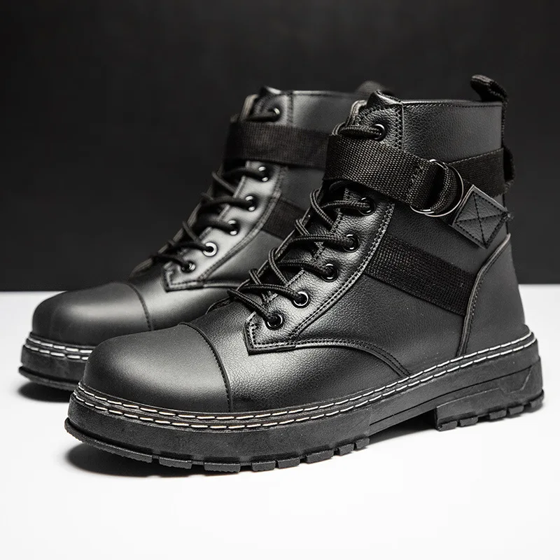 

Martin Boots Men's High-Top British Korean Tooling Boots All-Match Trendy Shoes Spring And Autumn Middle-Top Men's Boots