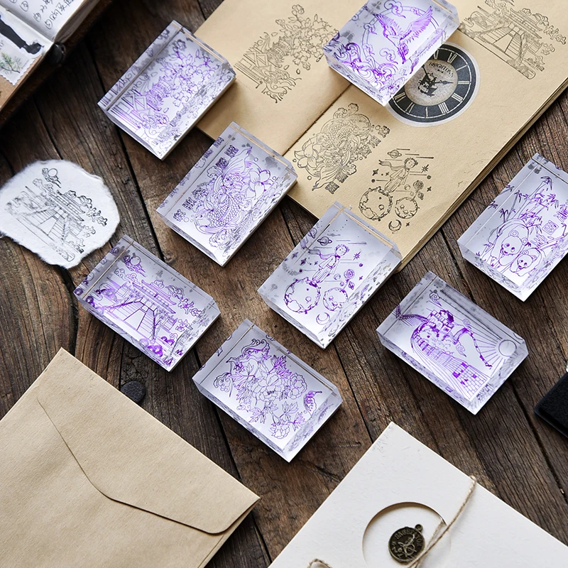 Винтажный кран Сакура принца акриловый штамп для украшения DIY деревянные