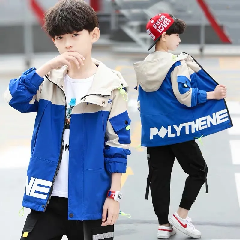 

Пальто для мальчиков; Сезон весна-осень; Детская ветровка для мальчиков; Водонепроницаемая ветрозащитная детская верхняя одежда; Спортивна...