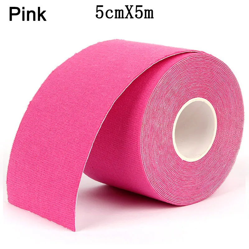 Pink Медицинский клей, кинезиологическая лента, рулон спандкс, эластопласт, спортивный, ОБВЯЗОЧНЫЙ, фитнес-протектор, водонепроницаемый, спортивный, безопасный, для мышц - Цвет: Pink