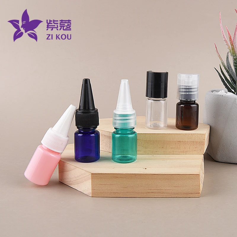 Цветная пластиковая бутылка 5 мл белая/прозрачная насадка контейнер для лосьона