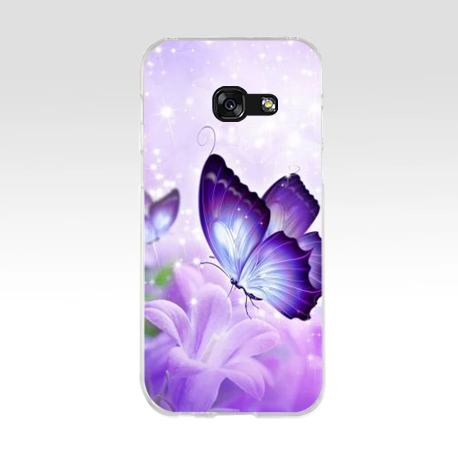 Мягкий Силиконовый ТПУ чехол 381FG с красной бабочкой на белых розах для телефона