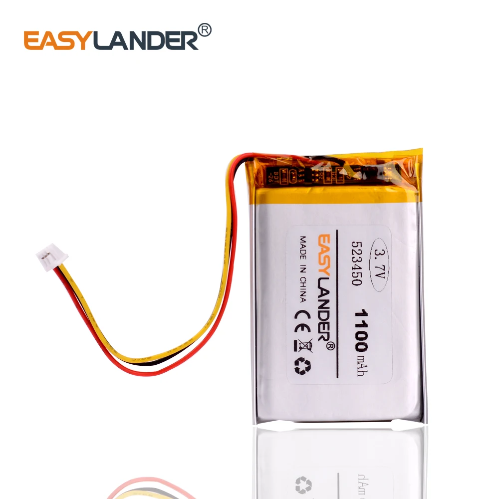 Литий ионный аккумулятор 523450 3 7 в 1100 мАч потока для GPS mp3 mp4 mp5 замены dvd Corsair Void PRO RGB