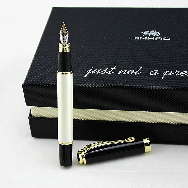 Jinhao 500 черная Золотая авторучка с резьбой 2 вида перьев 0,5 мм и 1,0 мм Высокое качество офисные принадлежности Подарочная чернильная ручка