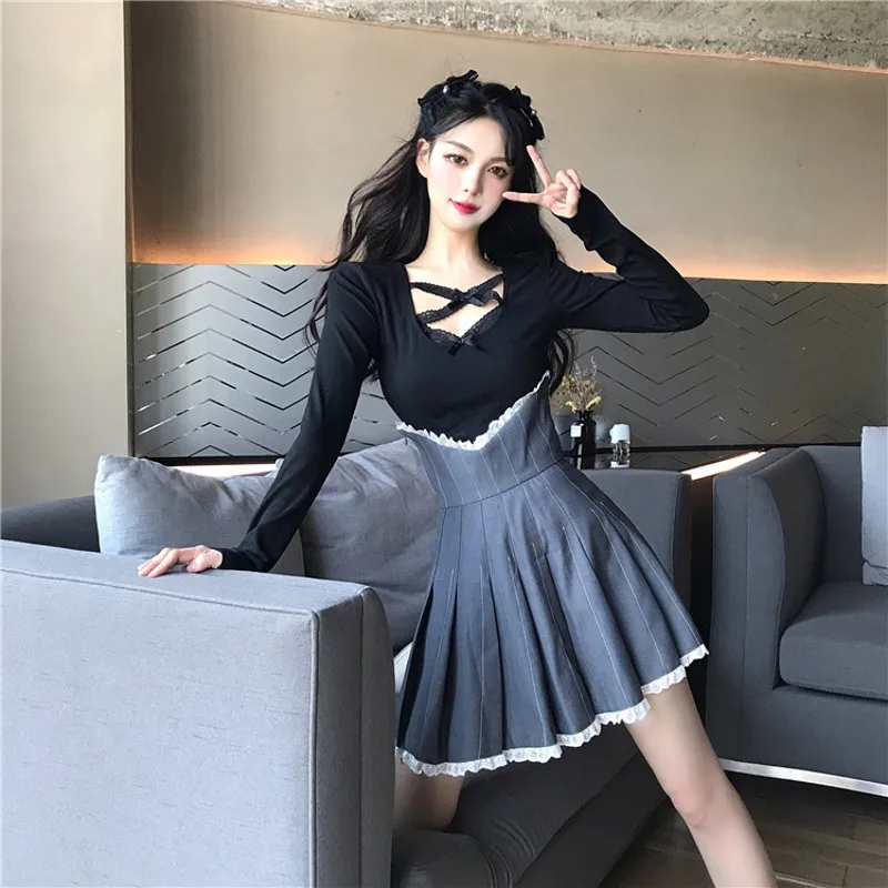 Новинка 2020 Женский комплект из двух предметов вырез лодочкой футболка с длинным