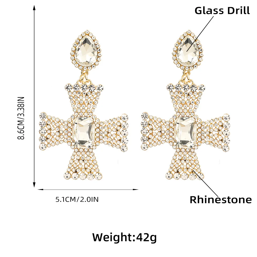 

European and American Cross Earrings Piercing Long Earrings Boho Woman Accessories Jewelry 2021 Trend Gifts