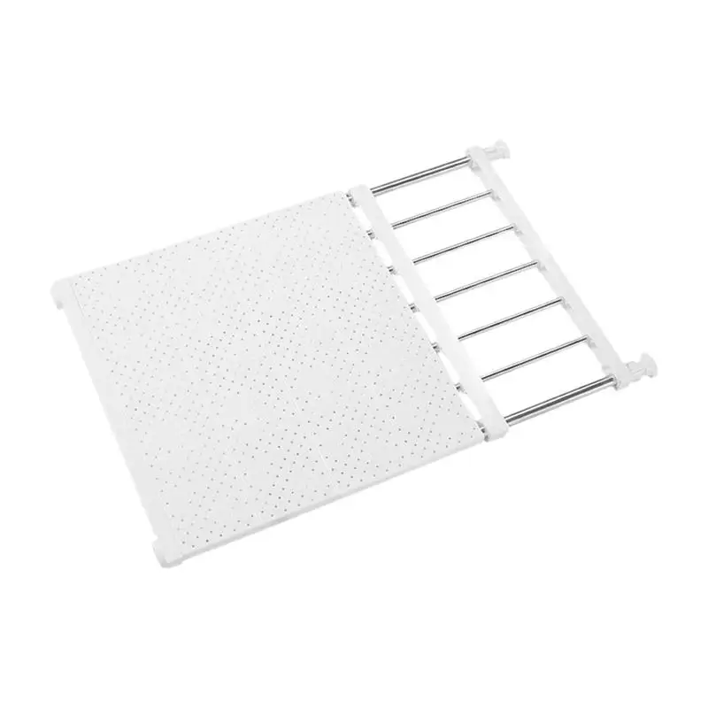 

1 Set Space Separation Tool Clothing Wardrobe Storage Shelf Divider and Separators Nail-free Retractable Storage Rack for Closet