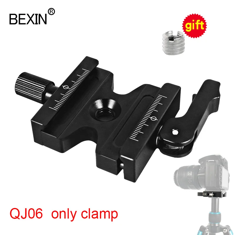 Only clamp BEXIN штатив с шаровой головкой dslr камера адаптер Регулируемый зажим для ручек Arca Swiss двойной замок быстросъемный зажим пластина зажим - Цвет: Only clamp