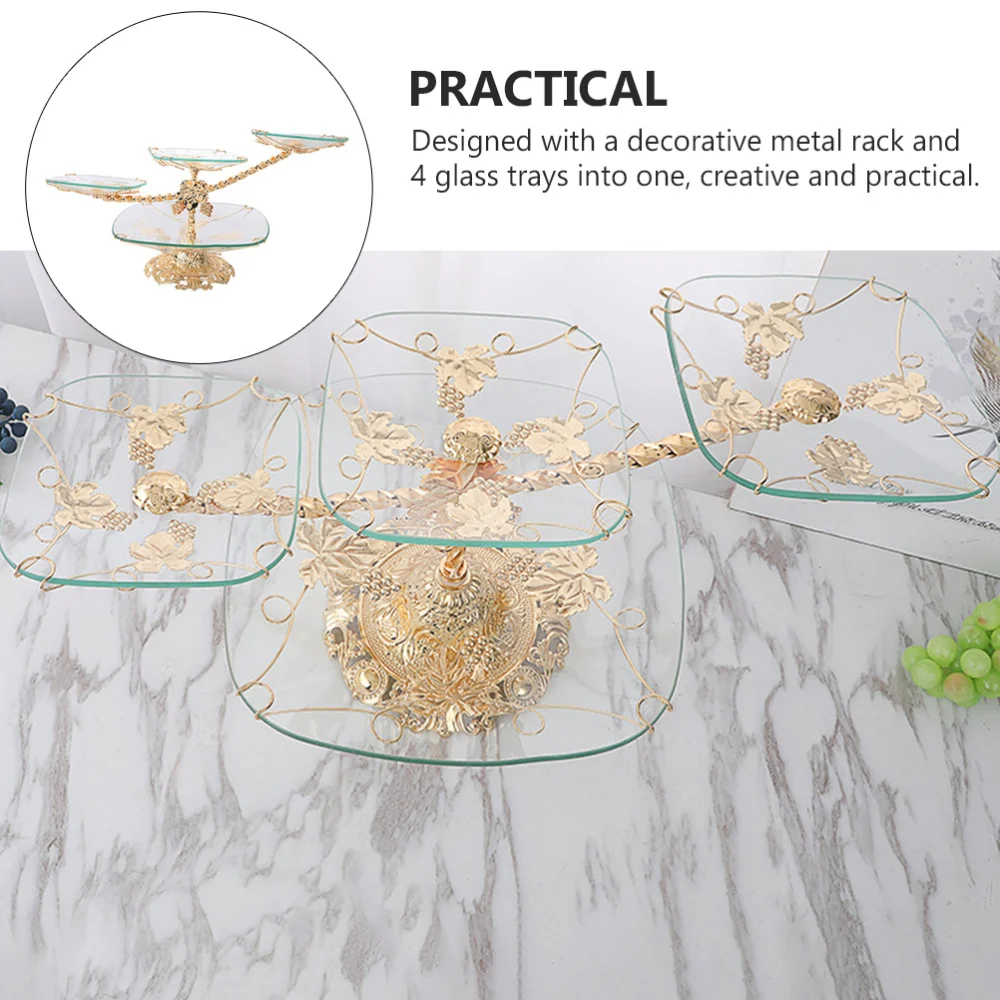 

1Pc Multi-layer Fruit Plate European Style Dessert Holder Food Snack Container