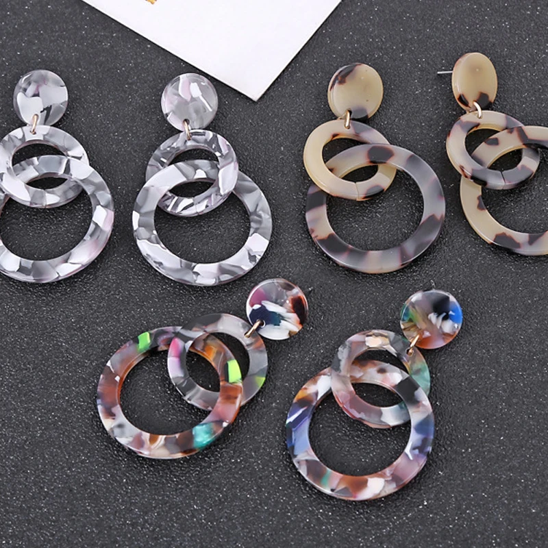 Модные двойные круглые акриловые леопардовые серьги M &amp G для женщин цвет
