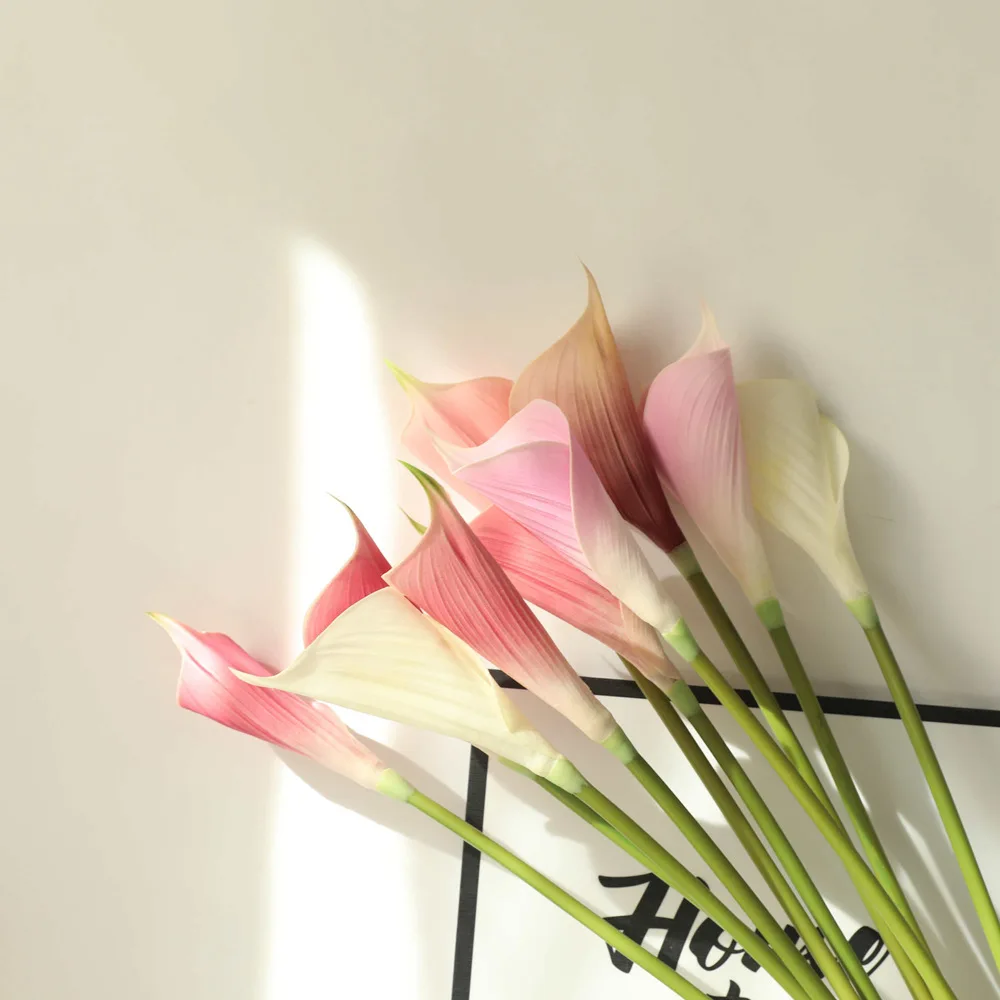 Flone 65.5cm Calla lilies Artificial flowers for home decor flower wedding floral decoration fake PU material | Дом и сад